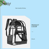 Clear PVC Waterproof Transparent School Bag See Through Backpacks High Large Cap