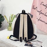 Cute Corduroy School Backpack Anime for Girls Soft Student Bag