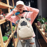 Cute Corduroy School Backpack Anime for Girls Soft Student Bag