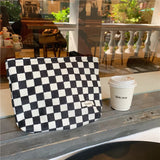 Corduroy Checkerboard Handbag Portable Toiletries Storage Bag