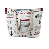 Cotton Strap Shoulder Bags Printed Tower Shell Travel Bags Large Size