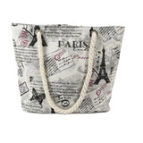 Cotton Strap Shoulder Bags Printed Tower Shell Travel Bags Large Size