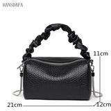 Cow Leather Chain Women Shoulder Crossbody Bags Ladies Tote Handbags