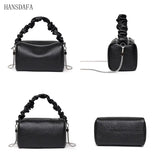 Cow Leather Chain Women Shoulder Crossbody Bags Ladies Tote Handbags