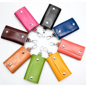 Cow Leather Key Holder House Keychain Bag Organizer Car Key Case Pouch