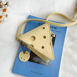 Funny Hole Cheese Shape Crossbody Bag Mini Shoulder Bag for Women
