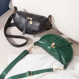 Crocodile Saddle Bag Crossbody Bag Women's Personality