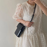 Mini PU Leather Crossbody Bag for Women Girls Ladies Solid Color
