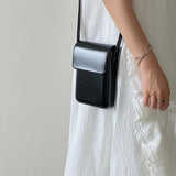 Mini PU Leather Crossbody Bag for Women Girls Ladies Solid Color
