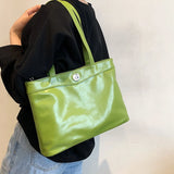 Casual PU Leather Women Handbag Large Capacity Top Handle Shoulder Bag