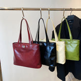 Casual PU Leather Women Handbag Large Capacity Top Handle Shoulder Bag
