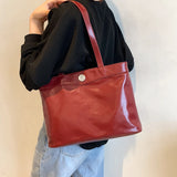 Casual PU Leather Women Handbag Large Capacity Top Handle Shoulder Bag