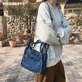 Denim Crossbody Bags Youth Casual Jean Square Shoulder Bag Women Messenger Bags