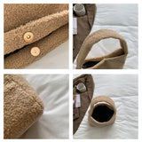 Plush Tote Shoulder Bag High Purse Solid Women Handbags