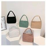 Plush Tote Shoulder Bag High Purse Solid Women Handbags