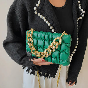 Women's Chain Shoulder Bag Soft Tote Crossbody Handbags