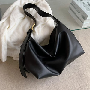 Vintage PU Leather Shoulder Bags For Women Large Capacity Pack Soft