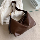 Vintage PU Leather Shoulder Bags For Women Large Capacity Pack Soft