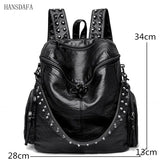 Soft Leather Backpack for Women Large Capacity School Bag