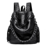 Soft Leather Backpack for Women Large Capacity School Bag