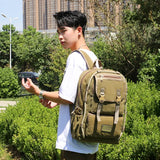 Waterproof Outdoor Canvas Backpack Men Sport Back Pack Male Schoolbag