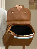 Vintage Brown Leather Shoulder Bag for Women