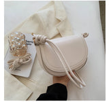 Vintage Women Saddle Bag PU Leather Crossbody Bag Solid Purse
