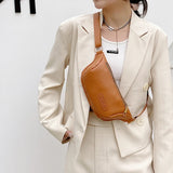Fanny Pack PU leather Lady Chest Bag Women Casual Waist Bag