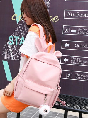 Women Rabbit Ears School Bag Teen Travel Backpack 4 Colors