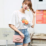 Big Lips Shoulder Bag Women Stars Leather Change Purse