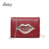 Big Lips Shoulder Bag Women Stars Leather Change Purse