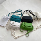 Small Leather Crossbody Bag for Women - Solid Shoulder Handbag