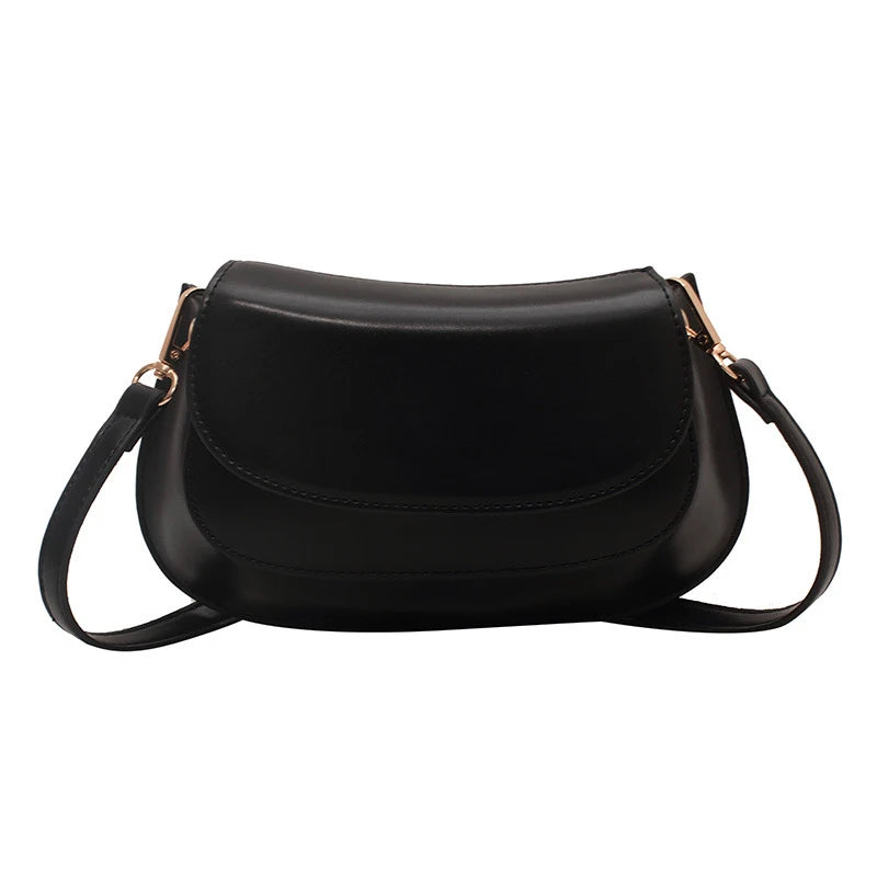 Small Leather Crossbody Bag for Women - Solid Shoulder Handbag