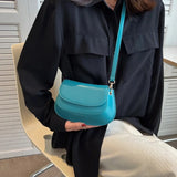 Small Leather Crossbody Bag for Women - Solid Shoulder Handbag