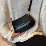 Small Leather Crossbody Bag for Women - Solid Shoulder Handbag