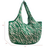 Knitted Tote Bag Wool Shoulder Bag High Capacity Shopper Bag Top Handle