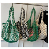 Knitted Tote Bag Wool Shoulder Bag High Capacity Shopper Bag Top Handle