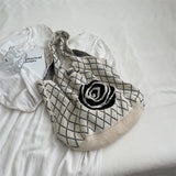 Knitted Tote Bag Wool Shoulder Bag High Capacity Shopper Bag Top Handle