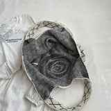 Knitted Tote Bag Wool Shoulder Bag High Capacity Shopper Bag Top Handle