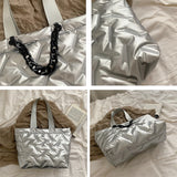 Chain Shoulder Bags for Women Cotton Hand Bag Tote Purse Handbags