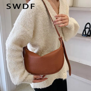 Soft Pu Leather Crossbody Bag for Women Shoulder Messenger Travel Hobos Purse