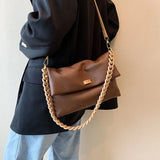 Women Pu Leather Shoulder Bag Chain Crossbody Soft Shopping