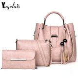 Retro Three-piece Pu Handbags Shoulder Bag Large Capacity Composite Bag