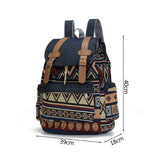 Vintage Bohemian Canvas Backpack for Teen Girls Schoolbag Rucksack