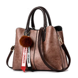 High Women Bag Plush Ball PU Large Tote Famous Shoulder Bag