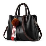 High Women Bag Plush Ball PU Large Tote Famous Shoulder Bag