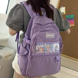 Lady Book Bag Teen Laptop Female College Backpack Women Transparent