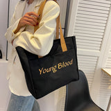 Women Shoulder Bag Letter Travel Tote Shopper Large Capacity Shopping Bag
