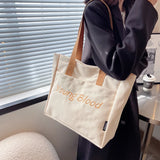 Women Shoulder Bag Letter Travel Tote Shopper Large Capacity Shopping Bag