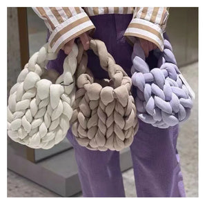 Manual Woven Bag Knitted Bucket Tote Women Clutches